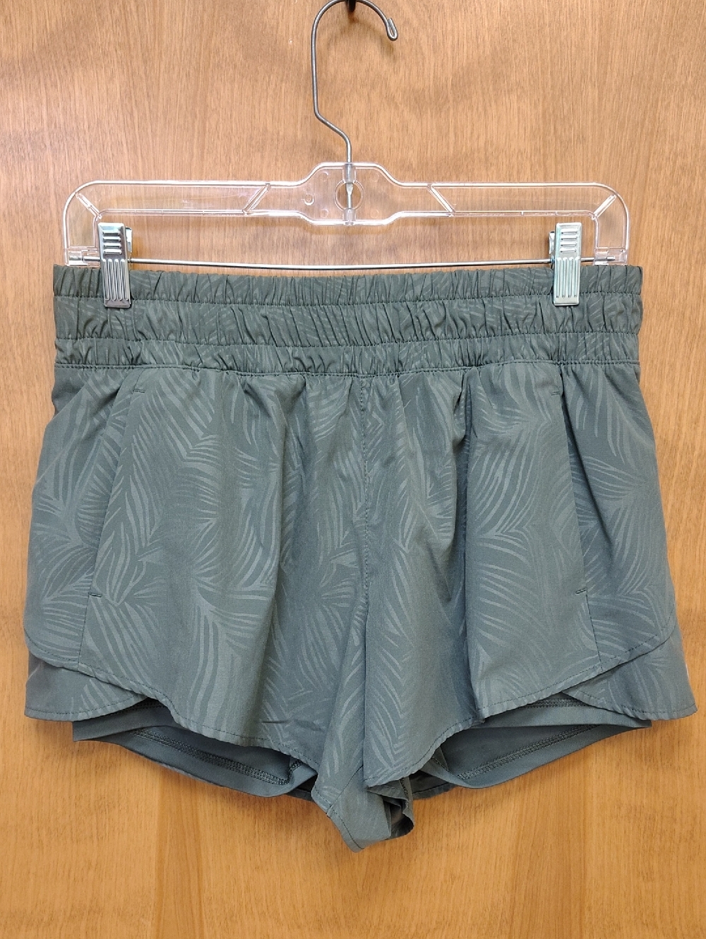 Avia Olive Green Athletic Shorts With Bike Short Liner